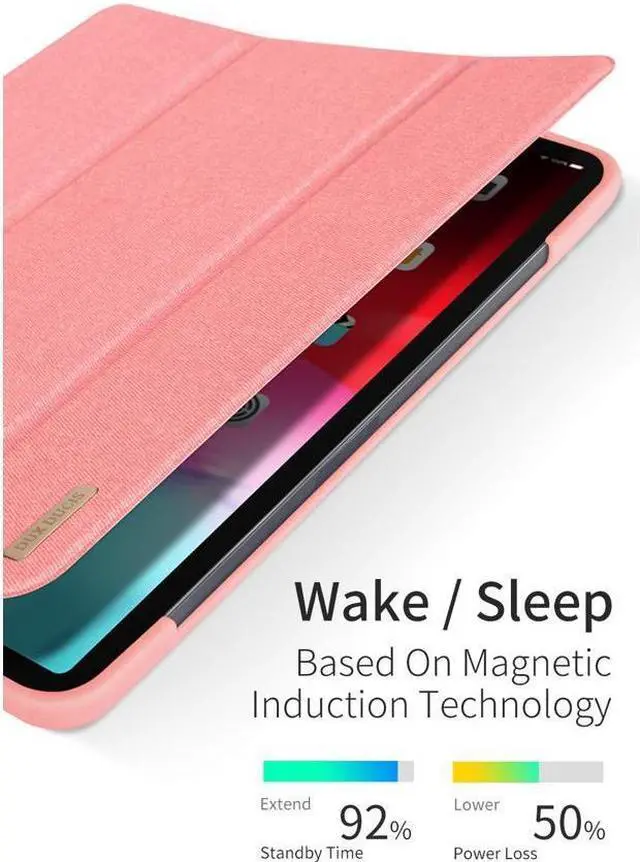 Alt view image 2 of 7 - BONAEVER PU Leather Flip Smart Case for iPad Pro 11 Inch 2018 with Pencil Holder Soft TPU Back Cover Trifold Stand with Auto Sleep Wake