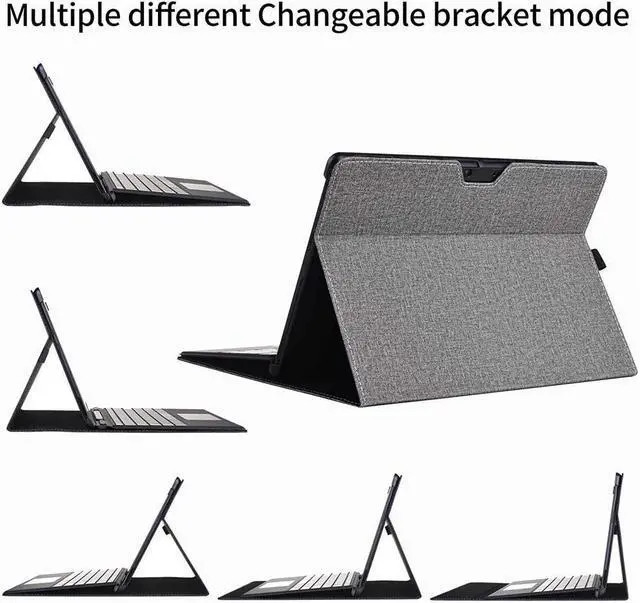 Alt view image 2 of 7 - BONAEVER For Microsoft Surface Pro 8 Case - Premium PU Leather Stand Cover with Multiple Angle Viewing / Pen Holder for Surface Pro 8 13 inch 2021