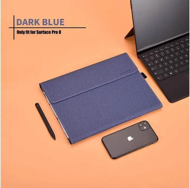 Alt view image 7 of 7 - BONAEVER For Microsoft Surface Pro 8 Case - Premium PU Leather Stand Cover with Multiple Angle Viewing / Pen Holder for Surface Pro 8 13 inch 2021