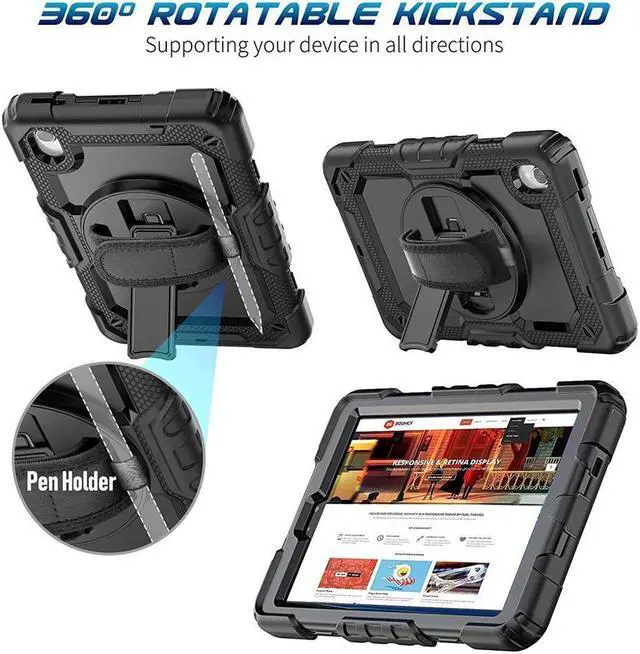 Alt view image 3 of 7 - Case for Lenovo Tab M8 8 inch FHD 2020 TB-8705F TB-8705N, Lenovo Tab M8 (2nd Gen) 8'' HD 2019 TB-8505X TB-8505F, Lenovo Smart Tab M8 TB-8505FS Cover w/ Pen Holder Screen Protector Stand Shoulder Strap