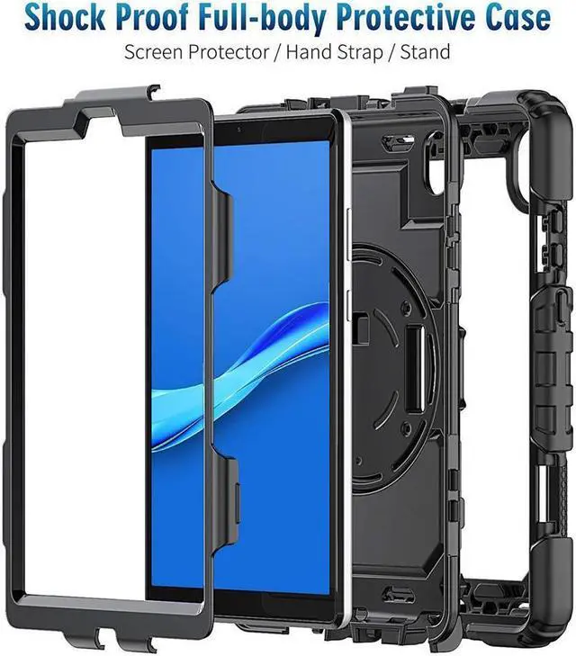 Alt view image 7 of 7 - Case for Lenovo Tab M8 8 inch FHD 2020 TB-8705F TB-8705N, Lenovo Tab M8 (2nd Gen) 8'' HD 2019 TB-8505X TB-8505F, Lenovo Smart Tab M8 TB-8505FS Cover w/ Pen Holder Screen Protector Stand Shoulder Strap