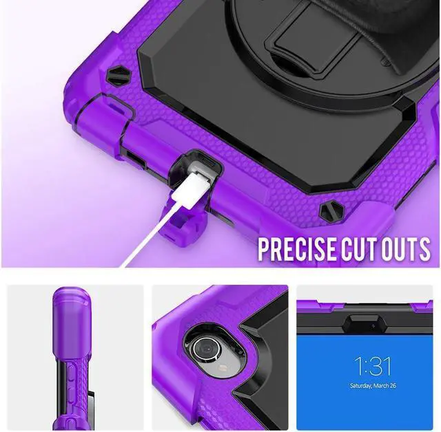 Alt view image 4 of 5 - Case for Lenovo Tab M8 8 inch FHD 2020 TB-8705F TB-8705N, Lenovo Tab M8 (2nd Gen) 8'' HD 2019 TB-8505X TB-8505F, Lenovo Smart Tab M8 TB-8505FS Cover w/ Pen Holder Screen Protector Stand Shoulder Strap