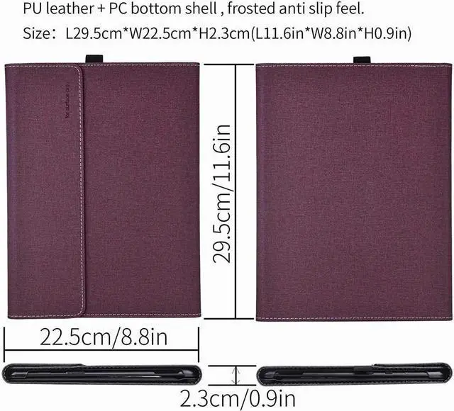 Alt view image 6 of 7 - BONAEVER For Microsoft Surface Pro 8 Case - Premium PU Leather Stand Cover with Multiple Angle Viewing / Pen Holder for Surface Pro 8 13 inch 2021