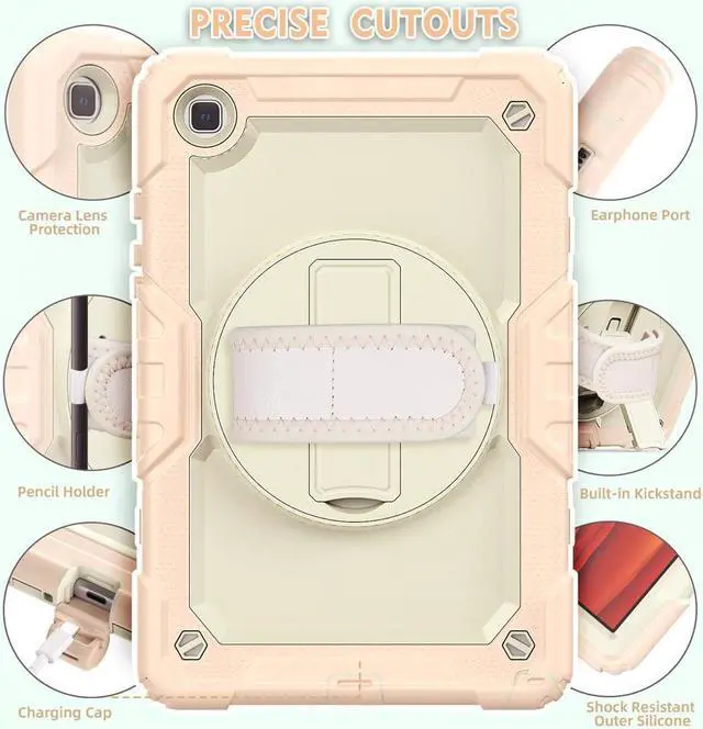 Alt view image 6 of 6 - BONAEVER For Samsung Galaxy Tab A7 Case 2020 SM-T500 / T505 / T507 with Screen Protector for Kids Shockproof Cover for 10.4 Inch Tab A7 with S Pen Holder Stand and Strap Shoulder Strap