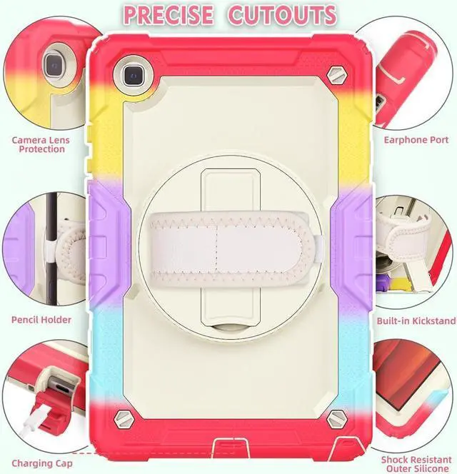 Alt view image 6 of 6 - BONAEVER For Samsung Galaxy Tab A7 Case 2020 SM-T500 / T505 / T507 with Screen Protector for Kids Shockproof Cover for 10.4 Inch Tab A7 with S Pen Holder Stand and Strap Shoulder Strap