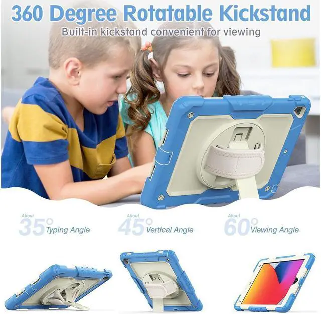 Alt view image 5 of 6 - BONAEVER Case for iPad 6th / 5th Generation iPad 9.7 2018 2017 iPad Air 2/ Pro 9.7 inch Shockproof Case with Built-in Screen Protector Pencil Holder 360 Degree Rotatable Stand / Hand Strap