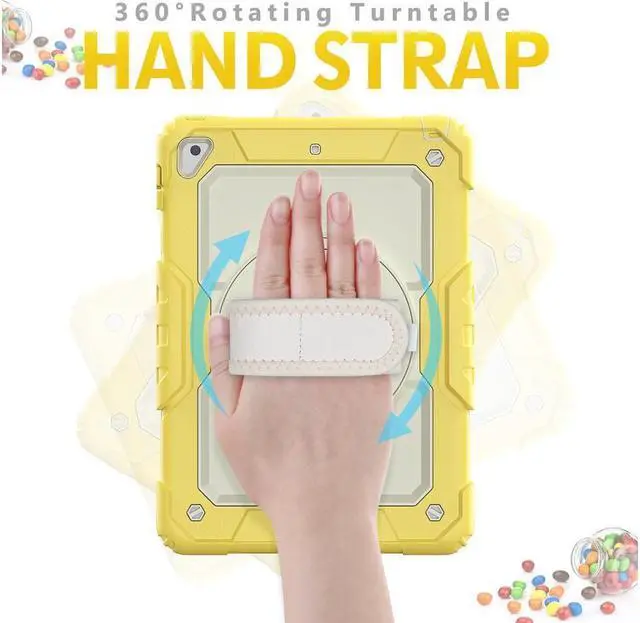 Alt view image 2 of 6 - BONAEVER Case for iPad 6th / 5th Generation iPad 9.7 2018 2017 iPad Air 2/ Pro 9.7 inch Shockproof Case with Built-in Screen Protector Pencil Holder 360 Degree Rotatable Stand / Hand Strap