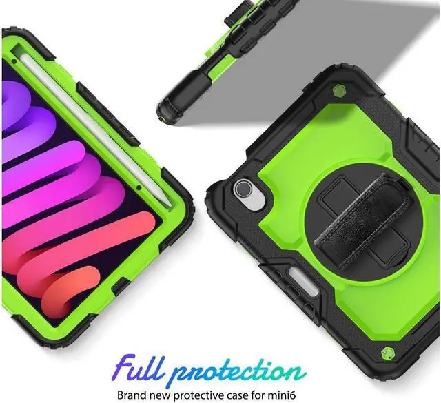 Alt view image 2 of 7 - BONAEVER Case for iPad mini 7 (A17 Pro) 2024 / Mini 6 2021 8.3 inch Shockproof cover for iPad Mini 6 with Screen Protector Pencil Holder Stand and /Shoulder Strap