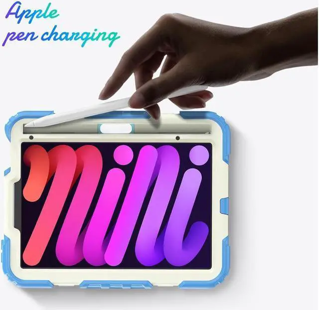 Alt view image 2 of 6 - BONAEVER Case for iPad mini 7 (A17 Pro) 2024 / Mini 6 2021 8.3 inch Shockproof cover for iPad Mini 6 with Screen Protector Pencil Holder Stand and /Shoulder Strap