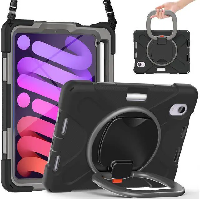 Main image of BONAEVER Case for iPad mini 7 (A17 Pro) 2024 / Mini 6 2021 8.3 inch with Rotating Stand / Hand Strap / Shoulder Strap / Pencil Holder Shockproof Kids Cover for iPad Mini 6th Generation 8.3 inch
