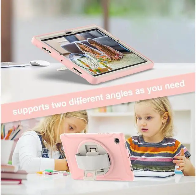 Alt view image 2 of 7 - BONAEVER For Galaxy Tab A8 Case 10.5 Inch 2022 (SM-X200/X205/X207) Rugged Shockproof Case with Hand Strap Rotating Stand and Protective Cover Case for 10.5" Galaxy Tab A8 2022