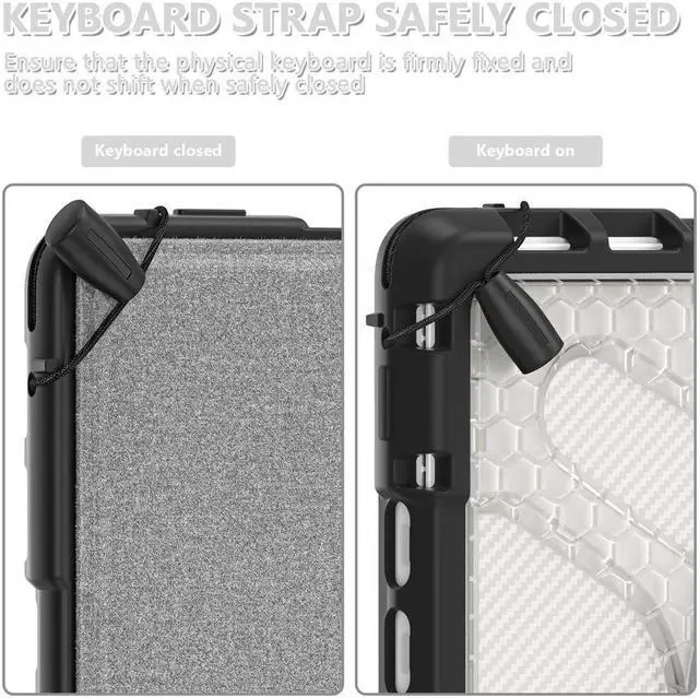 Alt view image 3 of 7 - BONAEVER For Microsoft Surface Pro 8 13 inch 2021 Case Protective Rugged Cover with Pen Holder / Hand Strap / Rotating Stand and Compatible with Type Cover Keyboard