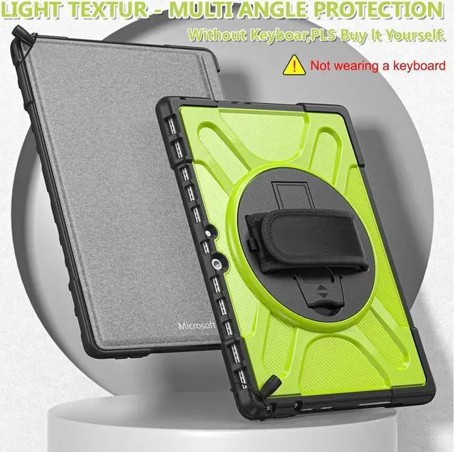 Alt view image 2 of 7 - BONAEVER For Microsoft Surface Pro 8 13 inch 2021 Case Protective Rugged Cover with Pen Holder / Hand Strap / Rotating Stand and Compatible with Type Cover Keyboard