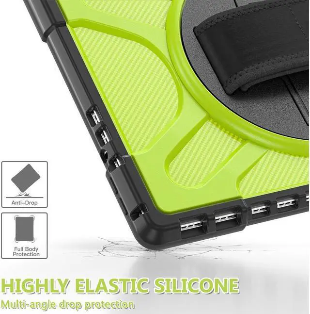 Alt view image 4 of 7 - BONAEVER For Microsoft Surface Pro 8 13 inch 2021 Case Protective Rugged Cover with Pen Holder / Hand Strap / Rotating Stand and Compatible with Type Cover Keyboard