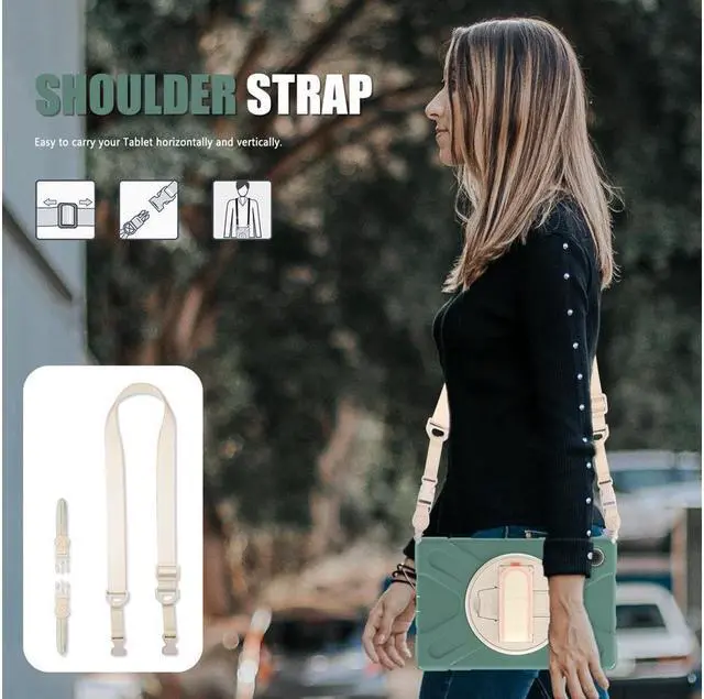 Alt view image 3 of 7 - BONAEVER Case for Samsung Galaxy Tab A8 10.5 inch 2022 Case SM-X200 X205 X207 Shockproof Protective Cover with Stand Pencil Holder H & Shoulder Strap