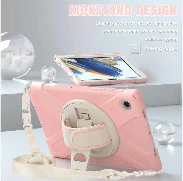Alt view image 2 of 7 - BONAEVER Case for Samsung Galaxy Tab A8 10.5 inch 2022 Case SM-X200 X205 X207 Shockproof Protective Cover with Stand Pencil Holder H & Shoulder Strap