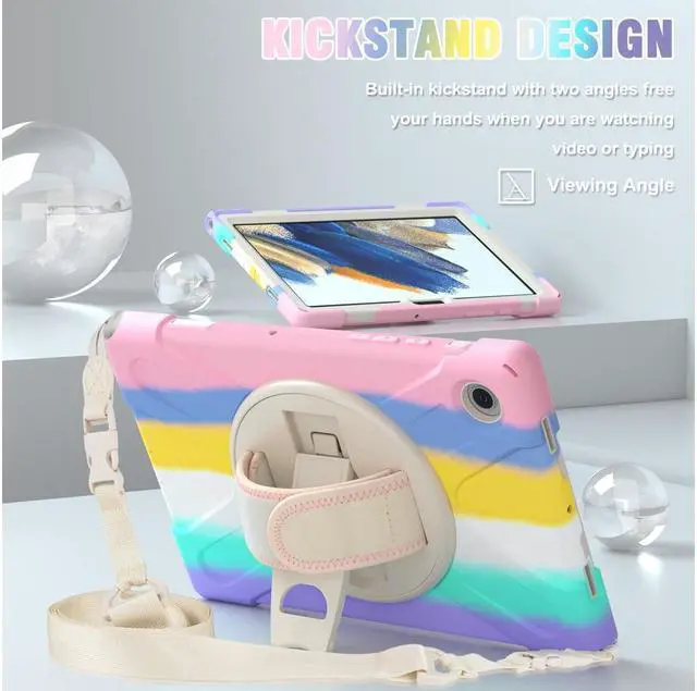 Alt view image 3 of 7 - BONAEVER Case for Samsung Galaxy Tab A8 10.5 inch 2022 Case SM-X200 X205 X207 Shockproof Protective Cover with Stand Pencil Holder H & Shoulder Strap