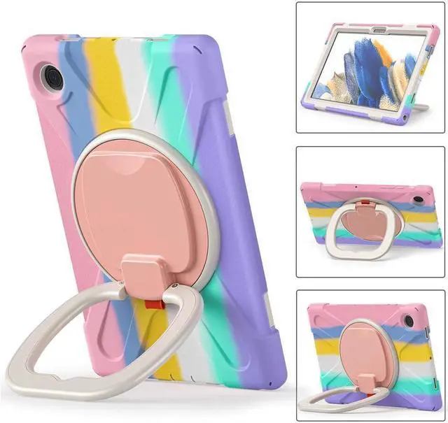 Alt view image 6 of 7 - BONAEVER Case for Samsung Galaxy Tab A8 10.5 inch 2022 (SM-X200 / SM-X205 / SM-X207) with [360 Degree Rotatable Stand & Hand Strap] Pen Holder Shoulder Strap for Galaxy Tab A8 10.5