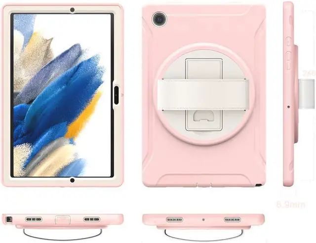Alt view image 6 of 7 - BONAEVER For Galaxy Tab A8 Case 10.5 Inch 2022 (SM-X200/X205/X207) Rugged Shockproof Case with Hand Strap Rotating Stand and Protective Cover Case for 10.5" Galaxy Tab A8 2022