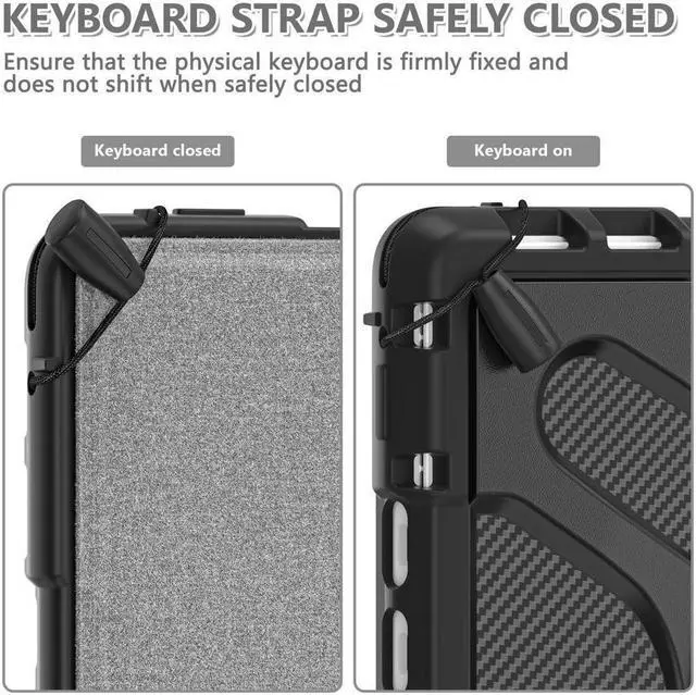 Alt view image 6 of 7 - BONAEVER For Microsoft Surface Pro 8 13 inch 2021 Case Protective Rugged Cover with Pen Holder / Hand Strap / Rotating Stand and Compatible with Type Cover Keyboard