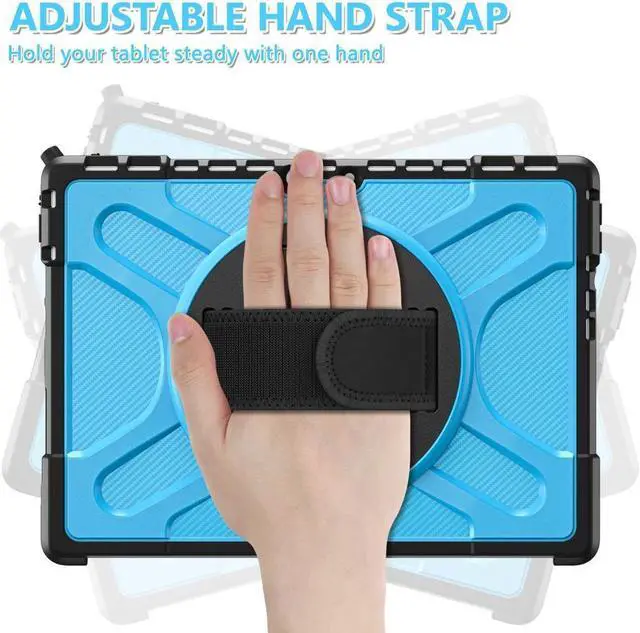 Alt view image 2 of 7 - BONAEVER For Microsoft Surface Pro 8 13 inch 2021 Case Protective Rugged Cover with Pen Holder / Hand Strap / Rotating Stand and Compatible with Type Cover Keyboard