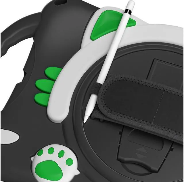 Alt view image 3 of 7 - BONAEVER For iPad Mini 5th/4th/3rd/2nd/1 Stand Generation Case for Kids Silicone Rubber Shockproof Cover for iPad mini 5 4 3 2 1 with Adjustable StrapHandle GripPencil HolderRotating Stand and Strap