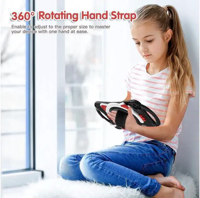 Alt view image 7 of 7 - BONAEVER For iPad Mini 5th/4th/3rd/2nd/1 Stand Generation Case for Kids Silicone Rubber Shockproof Cover for iPad mini 5 4 3 2 1 with Adjustable StrapHandle GripPencil HolderRotating Stand and Strap