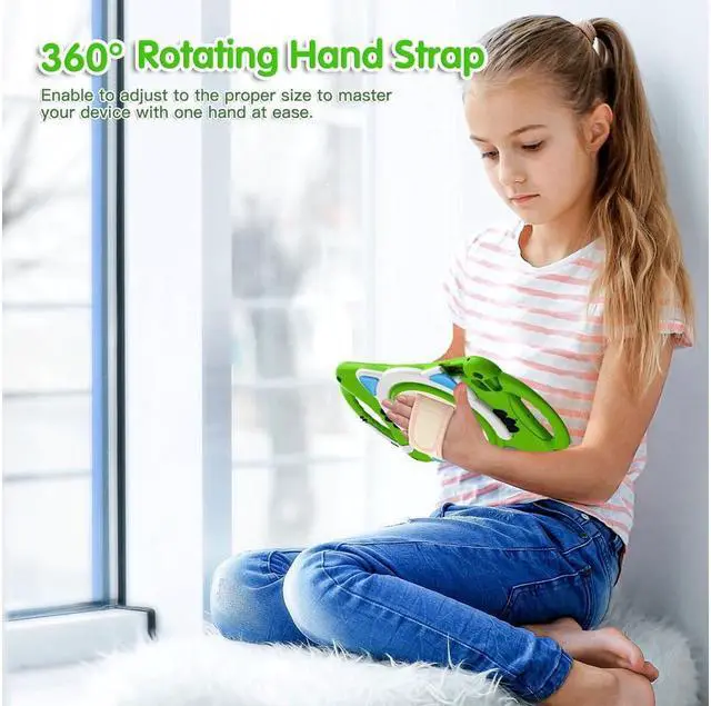 Alt view image 5 of 7 - BONAEVER For iPad Mini 5th/4th/3rd/2nd/1 Stand Generation Case for Kids Silicone Rubber Shockproof Cover for iPad mini 5 4 3 2 1 with Adjustable StrapHandle GripPencil HolderRotating Stand and Strap