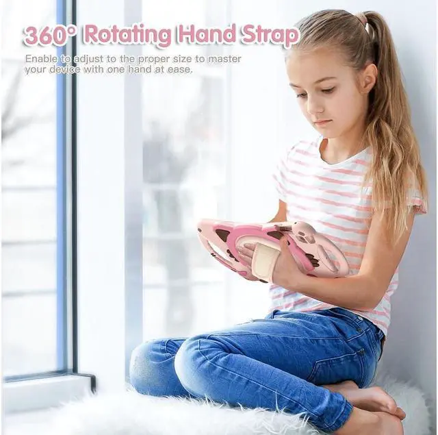 Alt view image 2 of 7 - BONAEVER For iPad Mini 5th/4th/3rd/2nd/1 Stand Generation Case for Kids Silicone Rubber Shockproof Cover for iPad mini 5 4 3 2 1 with Adjustable StrapHandle GripPencil HolderRotating Stand and Strap