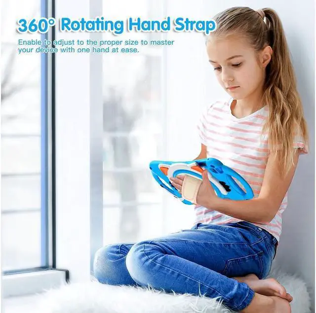 Alt view image 5 of 5 - BONAEVER For iPad Mini 5th/4th/3rd/2nd/1 Stand Generation Case for Kids Silicone Rubber Shockproof Cover for iPad mini 5 4 3 2 1 with Adjustable StrapHandle GripPencil HolderRotating Stand and Strap