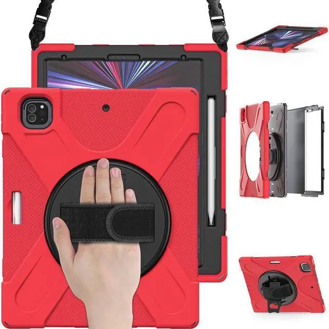 Main image of BONAEVER For iPad Pro 12.9 Case 2022 2021 Shockproof Cover with Pencil Holder Stand and /Shoulder Strap For iPad Pro 12.9 inch 2022 2021 6th 5th Generation