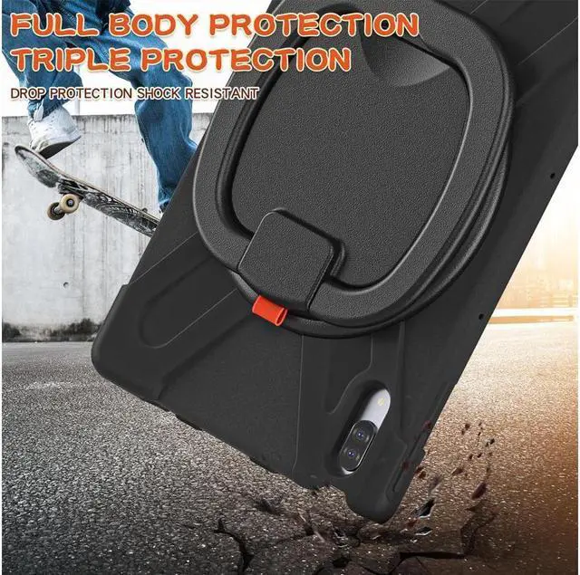 Alt view image 3 of 7 - BONAEVER Case for Lenovo Tab P11 Pro 11.5 Inch 2020 TB-J706F / TB-J706L Shockproof Rugged Drop Resi Standant Impact Resi Standant Silicone Protective Case with Stand /Handle Hand Strap/Shoulder Strap