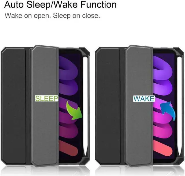 Alt view image 2 of 7 - BONAEVER Case for iPad mini 7 (A17 Pro) 2024 / Mini 6 2021 8.3 inch with Pencil Holder - [ Protection + 2nd Gen Apple Pencil Charging + Auto Wake/Sleep] Soft TPU Back Cover