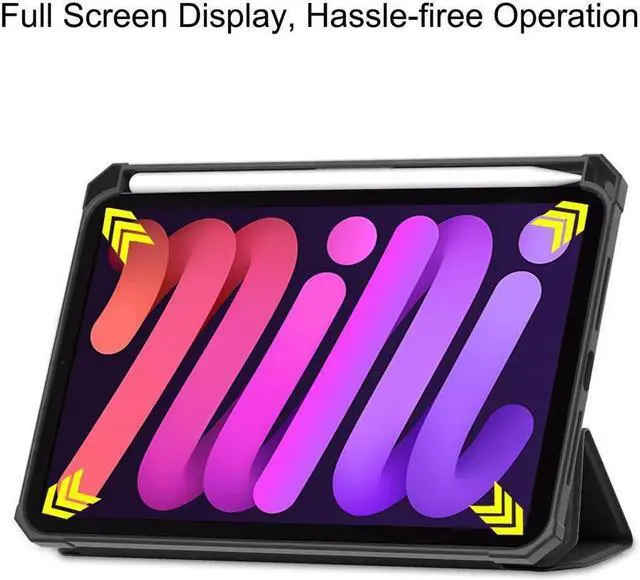 Alt view image 4 of 7 - BONAEVER Case for iPad mini 7 (A17 Pro) 2024 / Mini 6 2021 8.3 inch with Pencil Holder - [ Protection + 2nd Gen Apple Pencil Charging + Auto Wake/Sleep] Soft TPU Back Cover