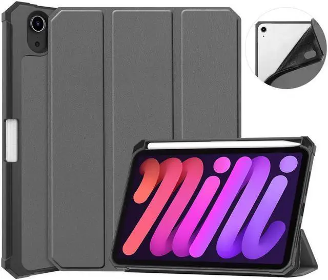 Main image of BONAEVER Case for iPad mini 7 (A17 Pro) 2024 / Mini 6 2021 8.3 inch with Pencil Holder - [ Protection + 2nd Gen Apple Pencil Charging + Auto Wake/Sleep] Soft TPU Back Cover