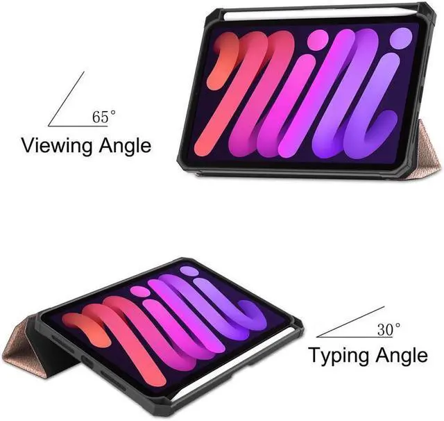 Alt view image 3 of 7 - BONAEVER Case for iPad mini 7 (A17 Pro) 2024 / Mini 6 2021 8.3 inch with Pencil Holder - [ Protection + 2nd Gen Apple Pencil Charging + Auto Wake/Sleep] Soft TPU Back Cover