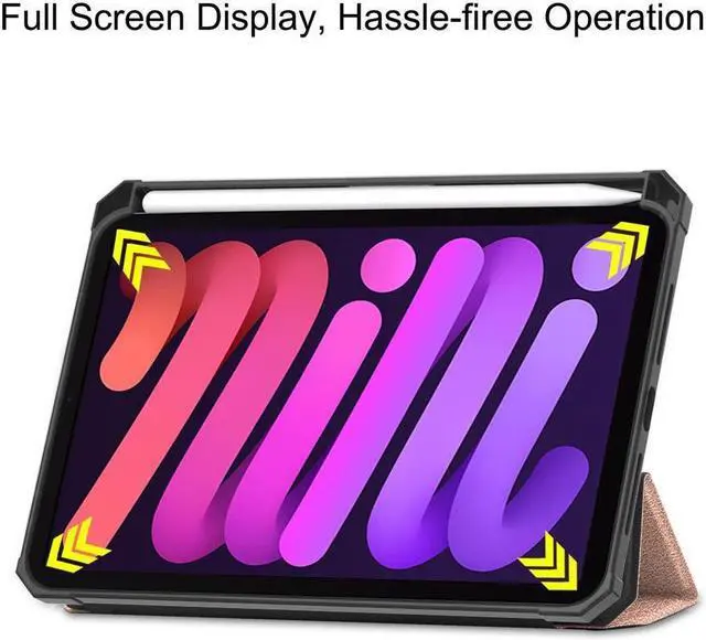 Alt view image 4 of 7 - BONAEVER Case for iPad mini 7 (A17 Pro) 2024 / Mini 6 2021 8.3 inch with Pencil Holder - [ Protection + 2nd Gen Apple Pencil Charging + Auto Wake/Sleep] Soft TPU Back Cover