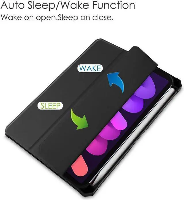 Alt view image 4 of 7 - BONAEVER Slim Case for iPad Mini 6 2021 8.3 inch with Pencil Holder Shockproof Cover Clear Transparent Back Shell Auto Wake/Sleep for iPad 6th Generation 8.3 Inch