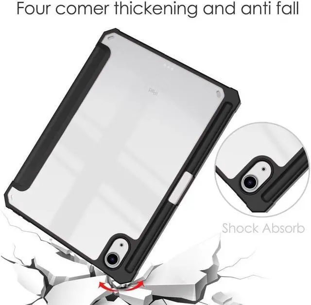 Alt view image 5 of 7 - BONAEVER Slim Case for iPad Mini 6 2021 8.3 inch with Pencil Holder Shockproof Cover Clear Transparent Back Shell Auto Wake/Sleep for iPad 6th Generation 8.3 Inch
