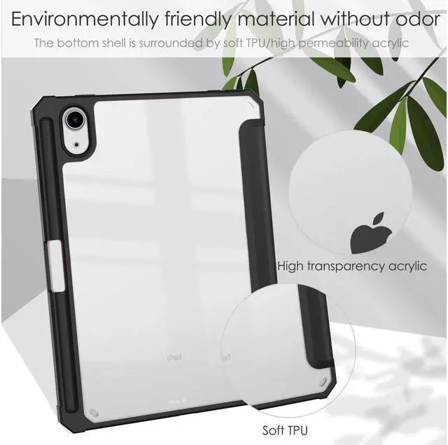 Alt view image 7 of 7 - BONAEVER Slim Case for iPad Mini 6 2021 8.3 inch with Pencil Holder Shockproof Cover Clear Transparent Back Shell Auto Wake/Sleep for iPad 6th Generation 8.3 Inch