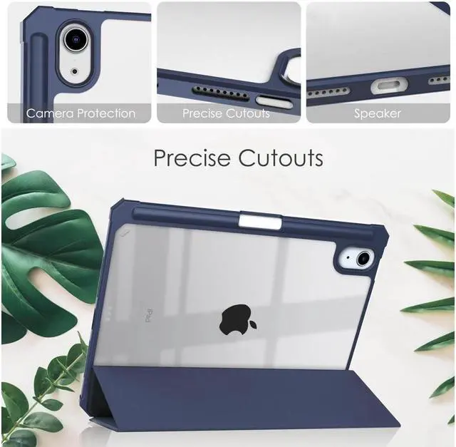 Alt view image 3 of 7 - BONAEVER Slim Case for iPad Mini 6 2021 8.3 inch with Pencil Holder Shockproof Cover Clear Transparent Back Shell Auto Wake/Sleep for iPad 6th Generation 8.3 Inch