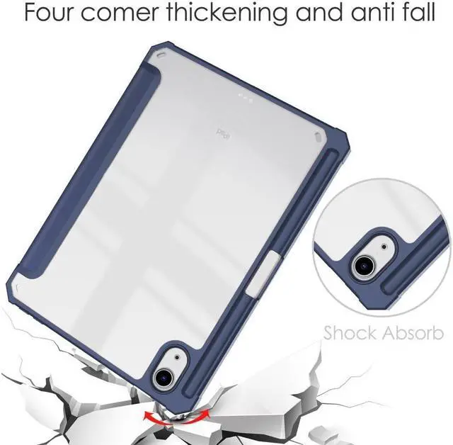 Alt view image 5 of 7 - BONAEVER Slim Case for iPad Mini 6 2021 8.3 inch with Pencil Holder Shockproof Cover Clear Transparent Back Shell Auto Wake/Sleep for iPad 6th Generation 8.3 Inch