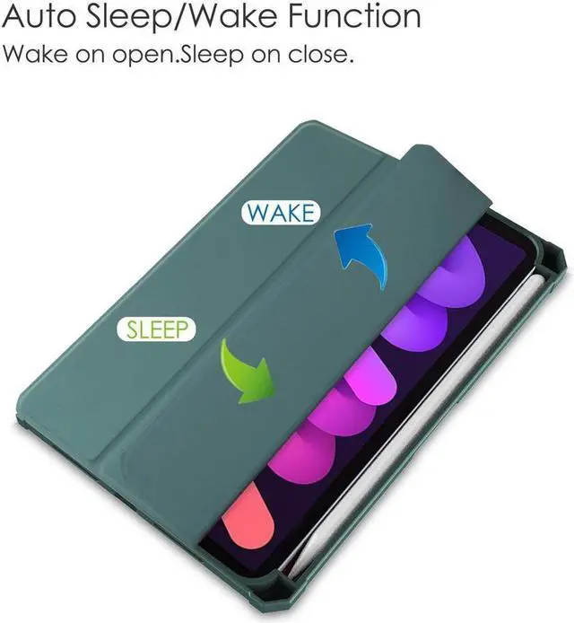 Alt view image 4 of 7 - BONAEVER Slim Case for iPad Mini 6 2021 8.3 inch with Pencil Holder Shockproof Cover Clear Transparent Back Shell Auto Wake/Sleep for iPad 6th Generation 8.3 Inch