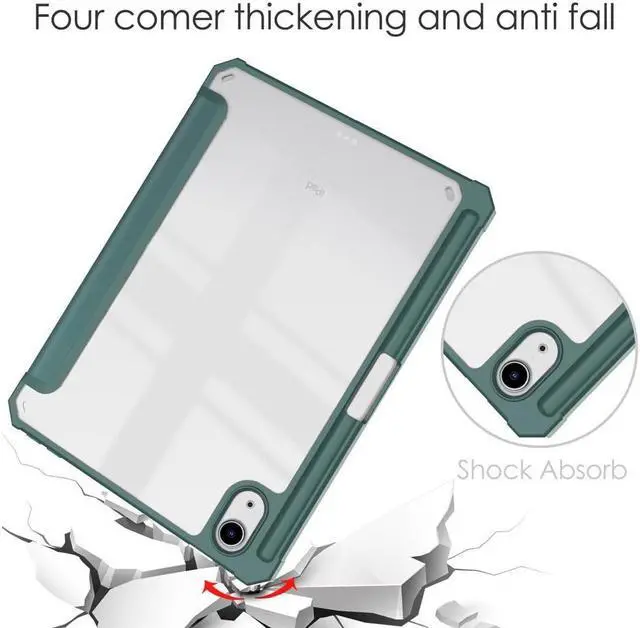 Alt view image 5 of 7 - BONAEVER Slim Case for iPad Mini 6 2021 8.3 inch with Pencil Holder Shockproof Cover Clear Transparent Back Shell Auto Wake/Sleep for iPad 6th Generation 8.3 Inch