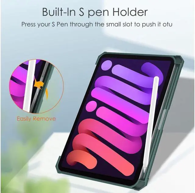 Alt view image 6 of 7 - BONAEVER Slim Case for iPad Mini 6 2021 8.3 inch with Pencil Holder Shockproof Cover Clear Transparent Back Shell Auto Wake/Sleep for iPad 6th Generation 8.3 Inch