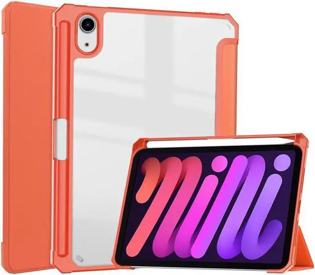 Main image of BONAEVER Slim Case for iPad Mini 6 2021 8.3 inch with Pencil Holder Shockproof Cover Clear Transparent Back Shell Auto Wake/Sleep for iPad 6th Generation 8.3 Inch