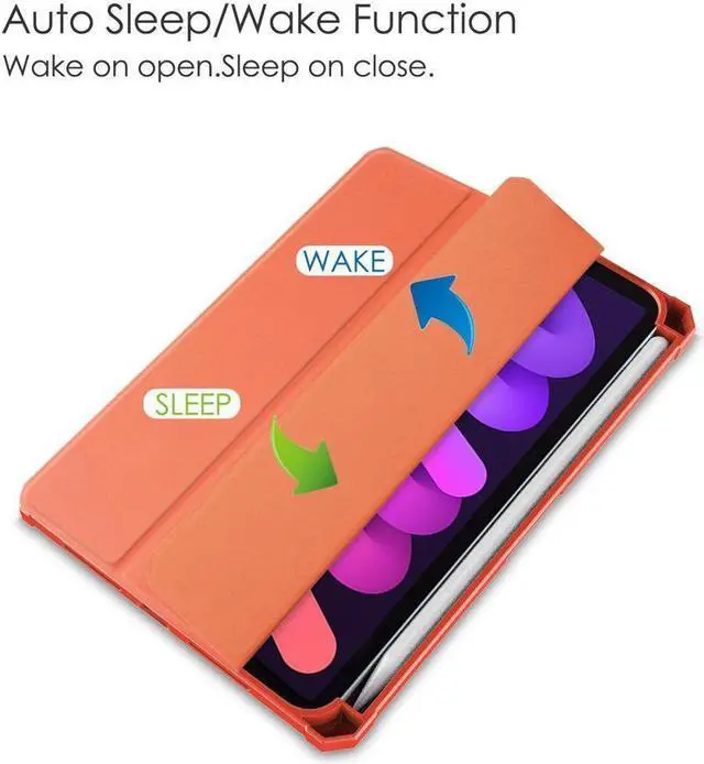Alt view image 4 of 7 - BONAEVER Slim Case for iPad Mini 6 2021 8.3 inch with Pencil Holder Shockproof Cover Clear Transparent Back Shell Auto Wake/Sleep for iPad 6th Generation 8.3 Inch