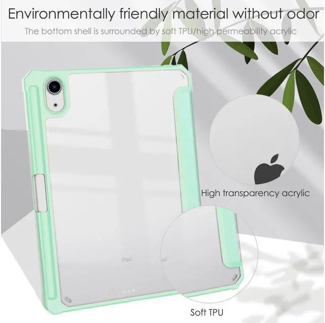 Alt view image 7 of 7 - BONAEVER Slim Case for iPad Mini 6 2021 8.3 inch with Pencil Holder Shockproof Cover Clear Transparent Back Shell Auto Wake/Sleep for iPad 6th Generation 8.3 Inch
