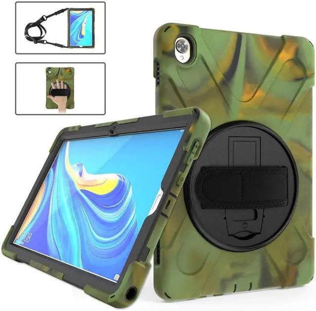 Main image of BONAEVER Huawei Mediapad M6 10.8 Case 2019 Three Layer Shockproof Rugged Cover with 360 Degree Rotatable Stand and Strap for Huawei Mediapad M6 10.8 inch 2019