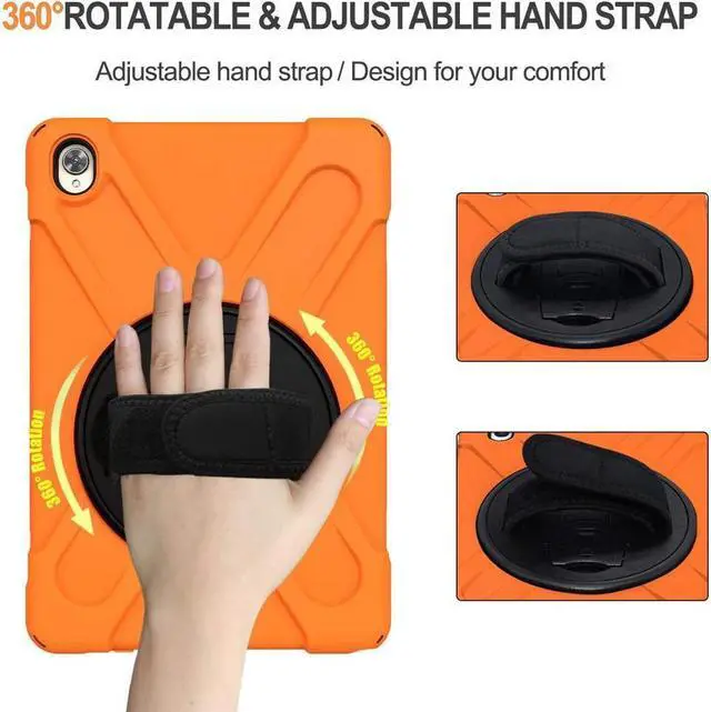 Alt view image 2 of 7 - BONAEVER Huawei Mediapad M6 10.8 Case 2019 Three Layer Shockproof Rugged Cover with 360 Degree Rotatable Stand and Strap for Huawei Mediapad M6 10.8 inch 2019